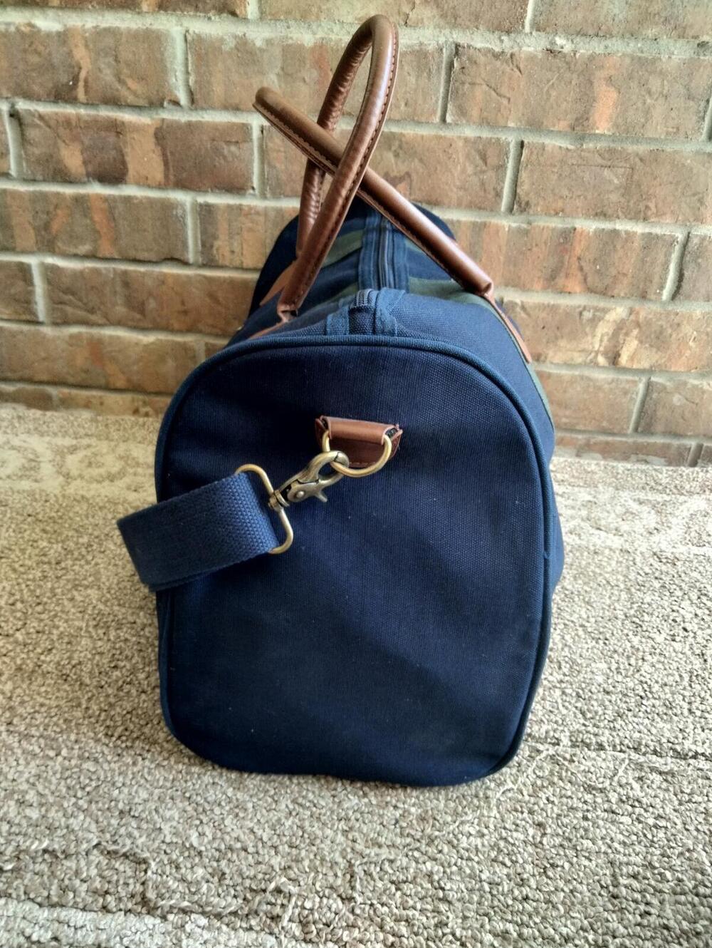 Polo Ralph Lauren Vintage Gym Bag Duffel Canvas Travel Large Pony Leather Handle - Picture 2 of 9